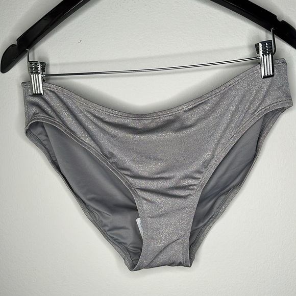 Andie Swim The Low Rise Bikini Bottom in Metallic Silver Size XL NWT! - Picture 1 of 3